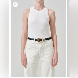 Citizens Of Humanity Isabel Ribbed Tank Top In Pashmina Size Medium